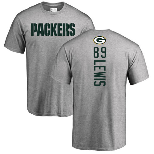 Men Green Bay Packers Ash #89 Lewis Marcedes Backer Nike NFL T Shirt->nfl t-shirts->Sports Accessory